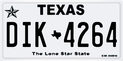 TX license plate DIK4264