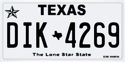 TX license plate DIK4269