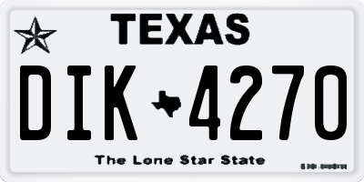 TX license plate DIK4270