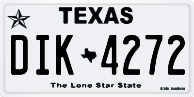 TX license plate DIK4272