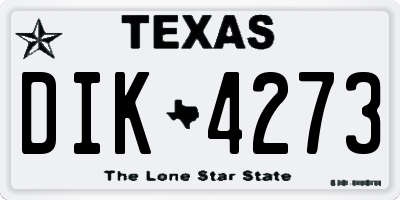 TX license plate DIK4273
