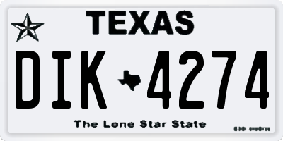 TX license plate DIK4274