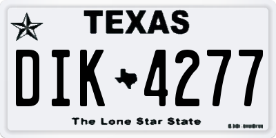 TX license plate DIK4277