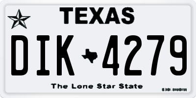 TX license plate DIK4279