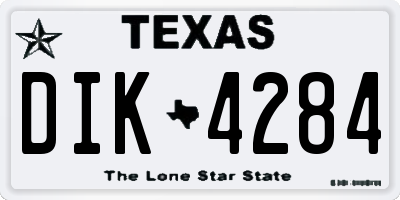 TX license plate DIK4284
