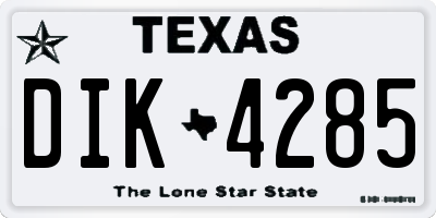 TX license plate DIK4285