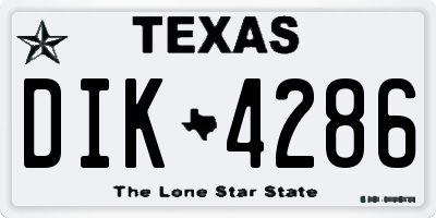 TX license plate DIK4286