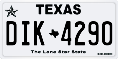 TX license plate DIK4290