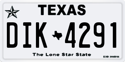 TX license plate DIK4291