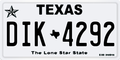 TX license plate DIK4292