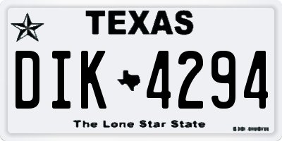 TX license plate DIK4294
