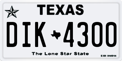TX license plate DIK4300