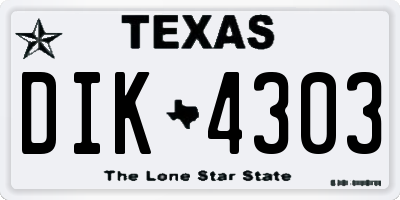 TX license plate DIK4303
