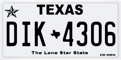 TX license plate DIK4306