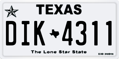 TX license plate DIK4311