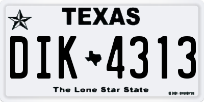 TX license plate DIK4313