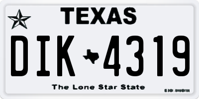TX license plate DIK4319