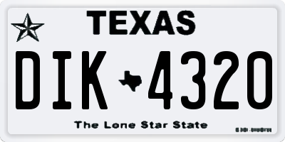 TX license plate DIK4320