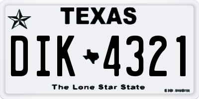 TX license plate DIK4321