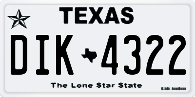 TX license plate DIK4322
