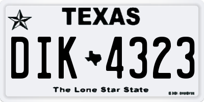TX license plate DIK4323