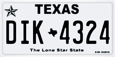 TX license plate DIK4324