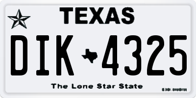 TX license plate DIK4325