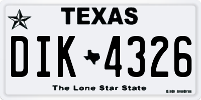 TX license plate DIK4326