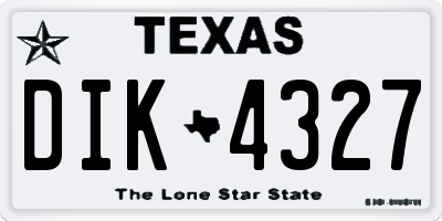 TX license plate DIK4327