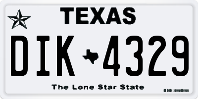 TX license plate DIK4329