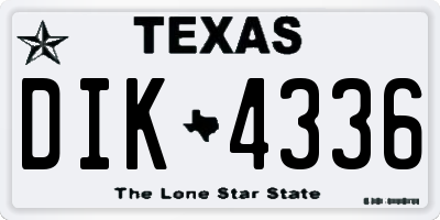 TX license plate DIK4336