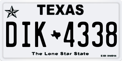TX license plate DIK4338