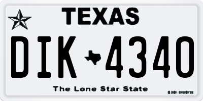 TX license plate DIK4340