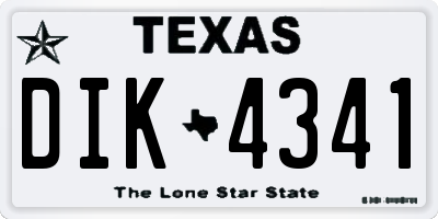 TX license plate DIK4341