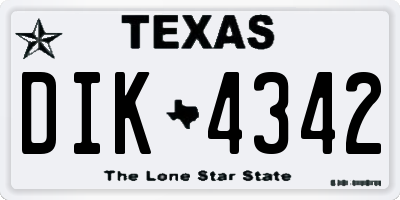 TX license plate DIK4342