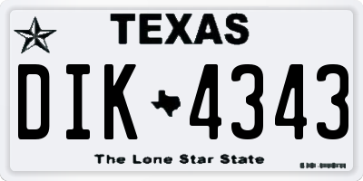 TX license plate DIK4343