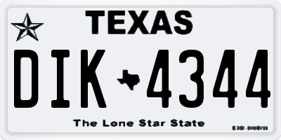 TX license plate DIK4344