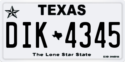 TX license plate DIK4345