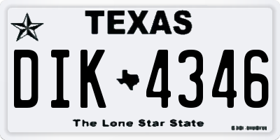 TX license plate DIK4346