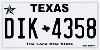 TX license plate DIK4358