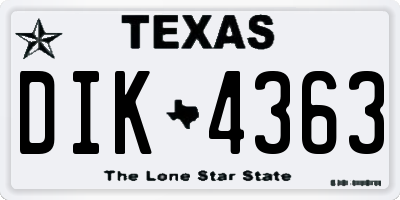 TX license plate DIK4363