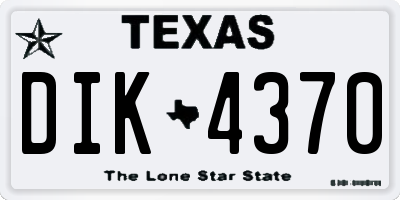 TX license plate DIK4370