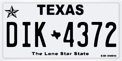 TX license plate DIK4372