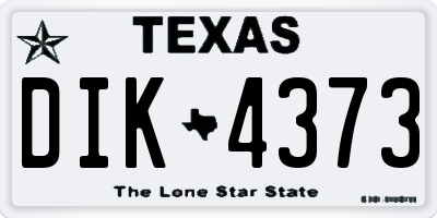 TX license plate DIK4373