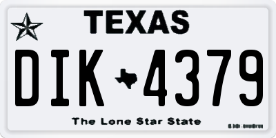 TX license plate DIK4379