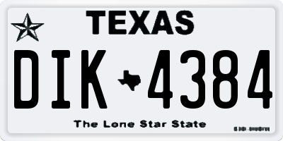 TX license plate DIK4384