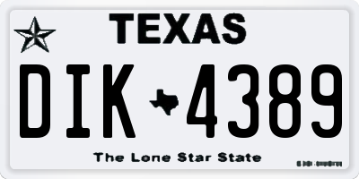 TX license plate DIK4389