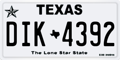 TX license plate DIK4392