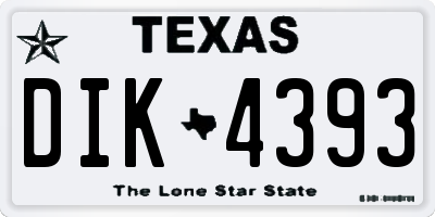 TX license plate DIK4393