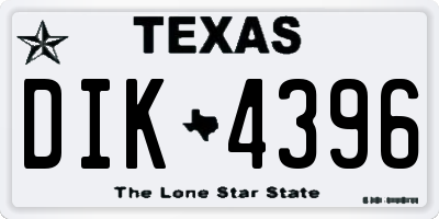 TX license plate DIK4396